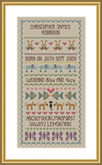 Baby Boy Birth Sampler
