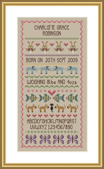 Baby Girl Birth Sampler