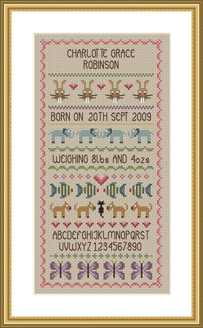 Baby Girl Birth Sampler